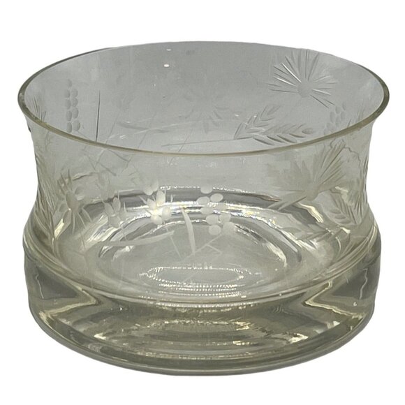 Princess house bowl trinket dish floral candy dish crystal clear length 3" READ - Picture 1 of 4